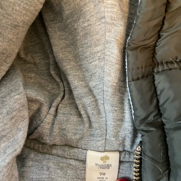 Boys Hooded Windbreaker - Olive and Grey - Picture 6 of 7